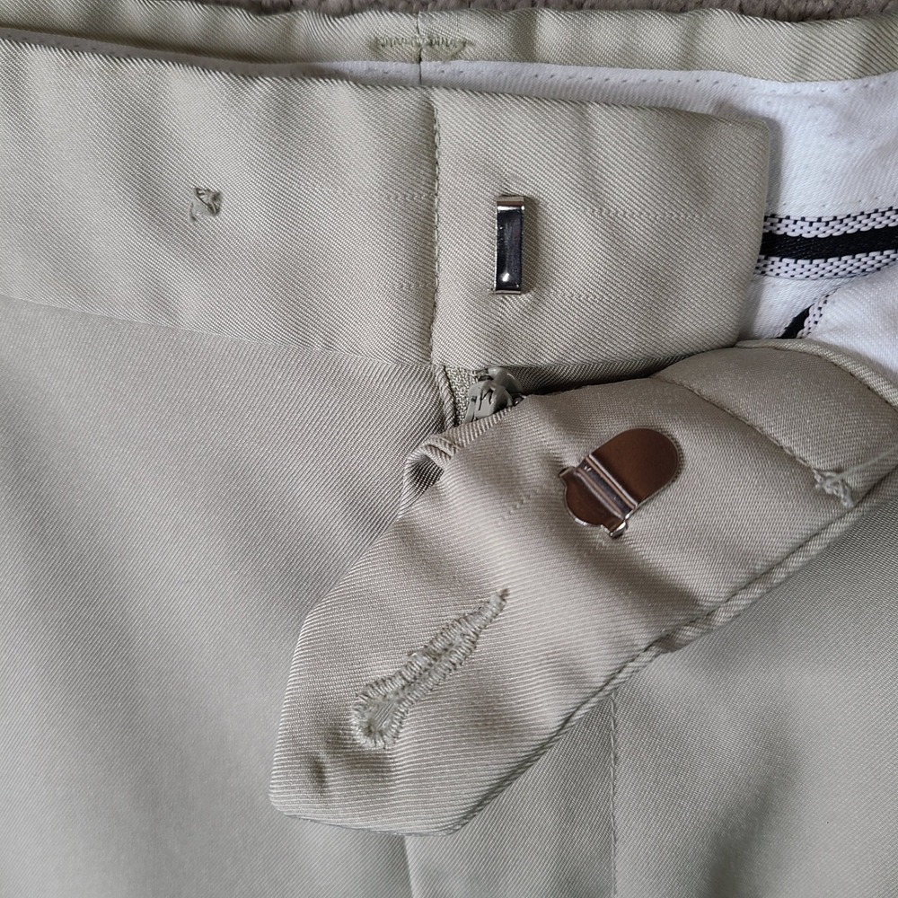 Jos A Bank Traveler Pants Mens 36x32 Beige Tailored Fit Dress Trouser Slacks - Picture 3 of 11